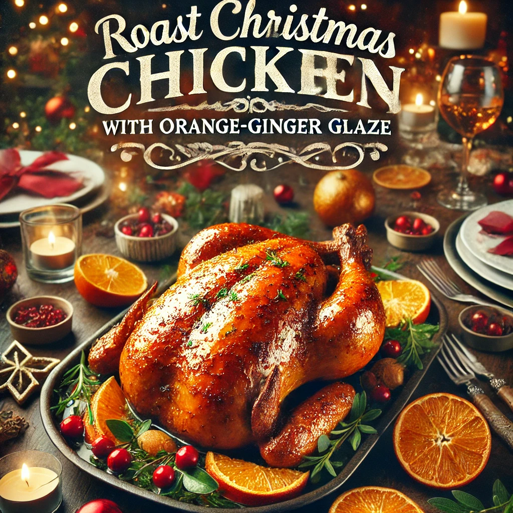 Roast Christmas Chicken with Orange-Ginger Glaze Recipe
