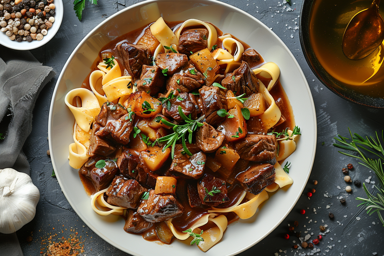 One Pot Beef Stroganoff