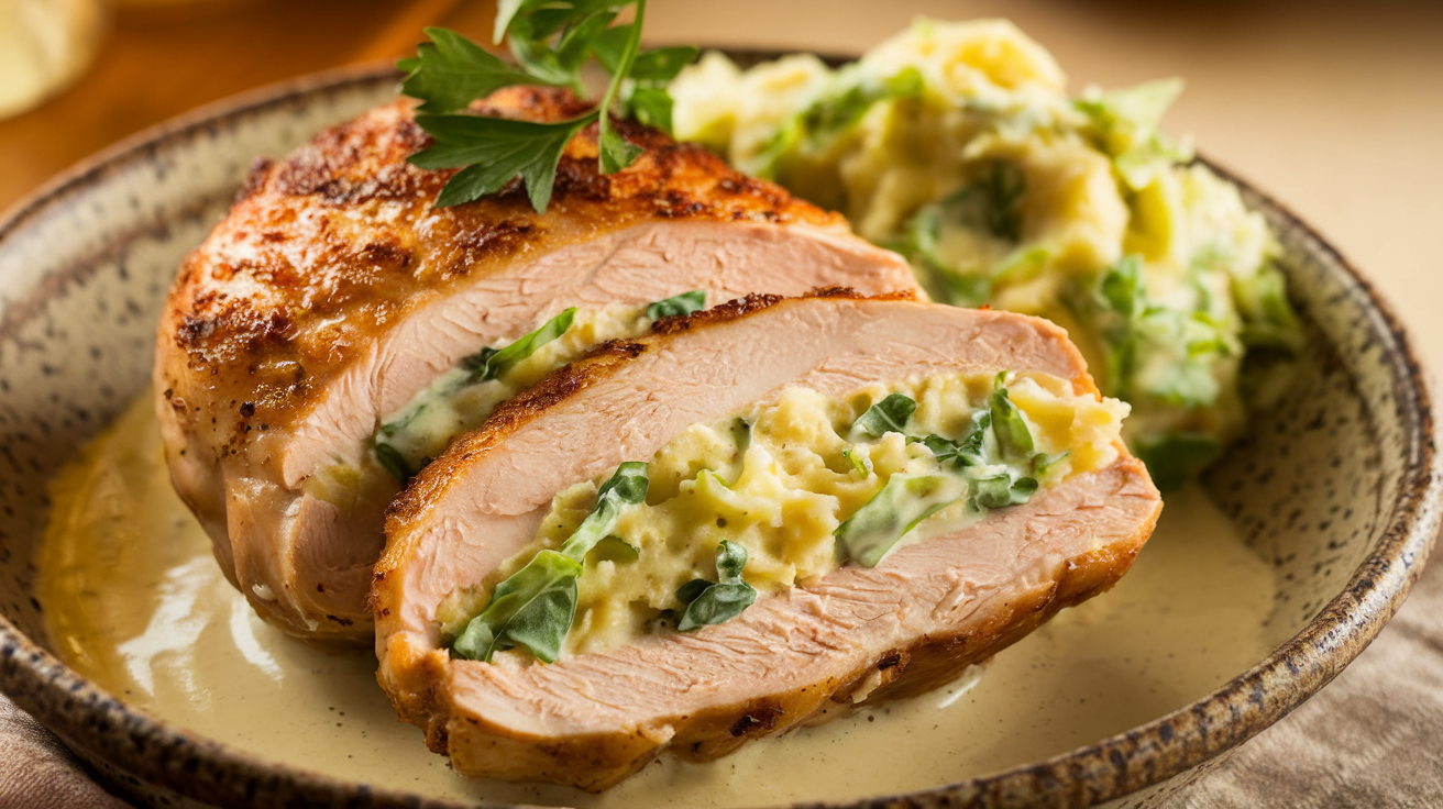 Colcannon-Stuffed Chicken, A Creamy Comforting Irish Delight