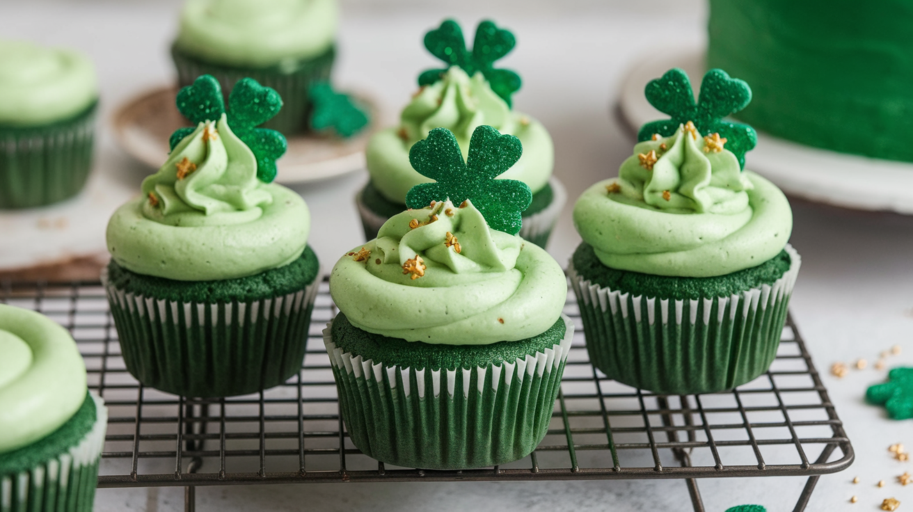 Green Velvet Baileys Infused Cupcakes