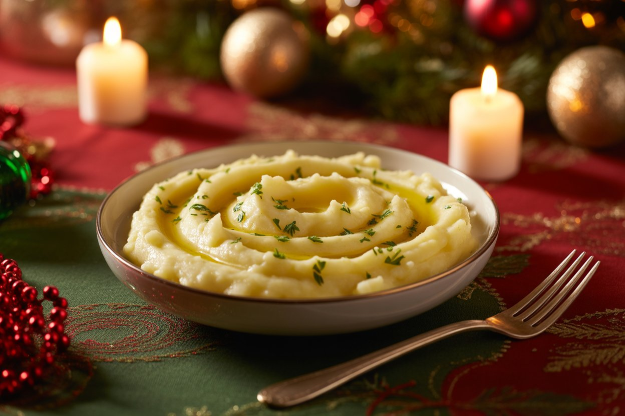 Creamy Garlic Mashed Potatoes For Christmas